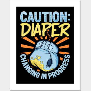 Diaper changing in progress - Diaper changer Posters and Art